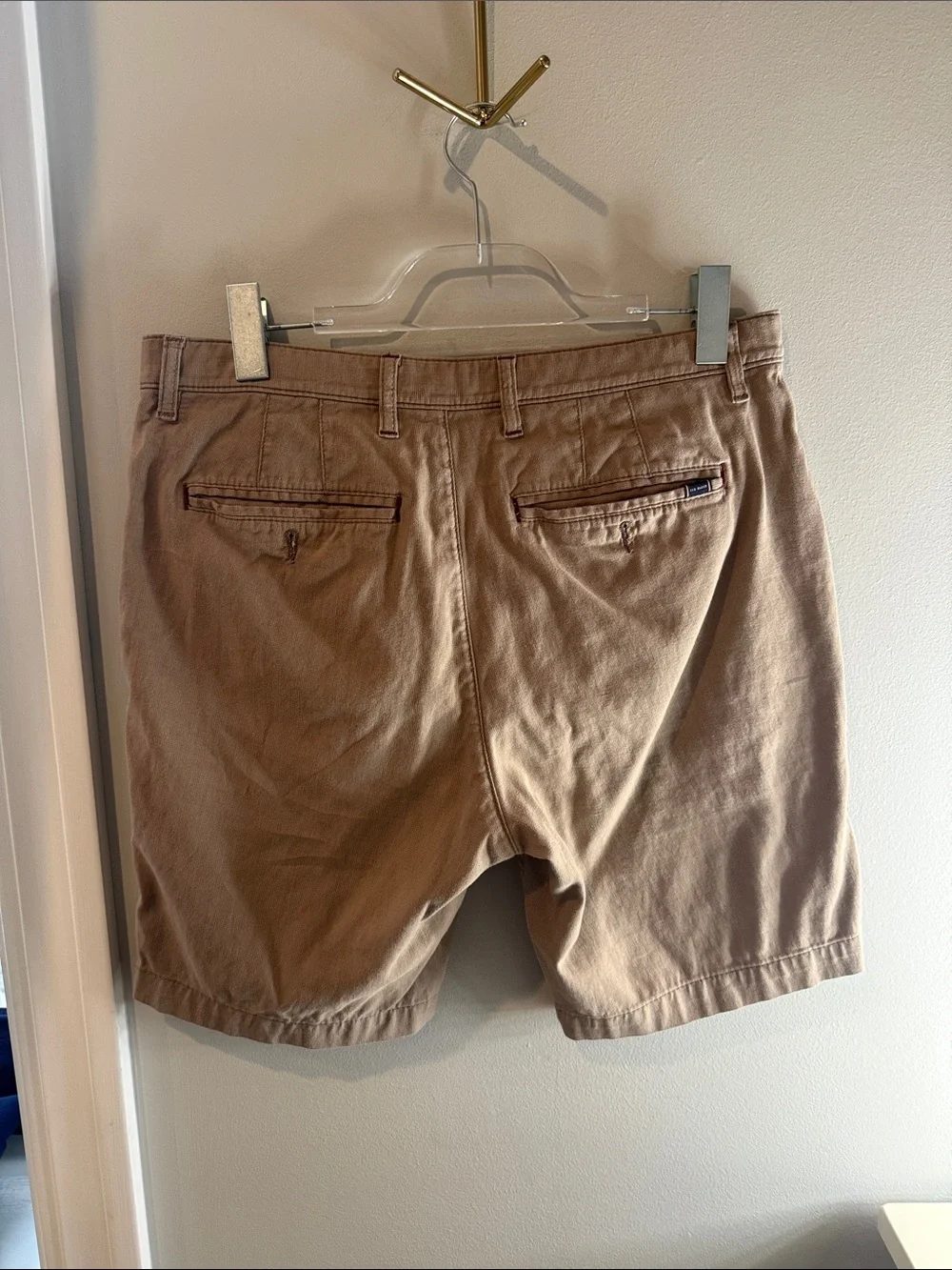 Ted Baker Men's Taupe Flat-Front Cotton Shorts
